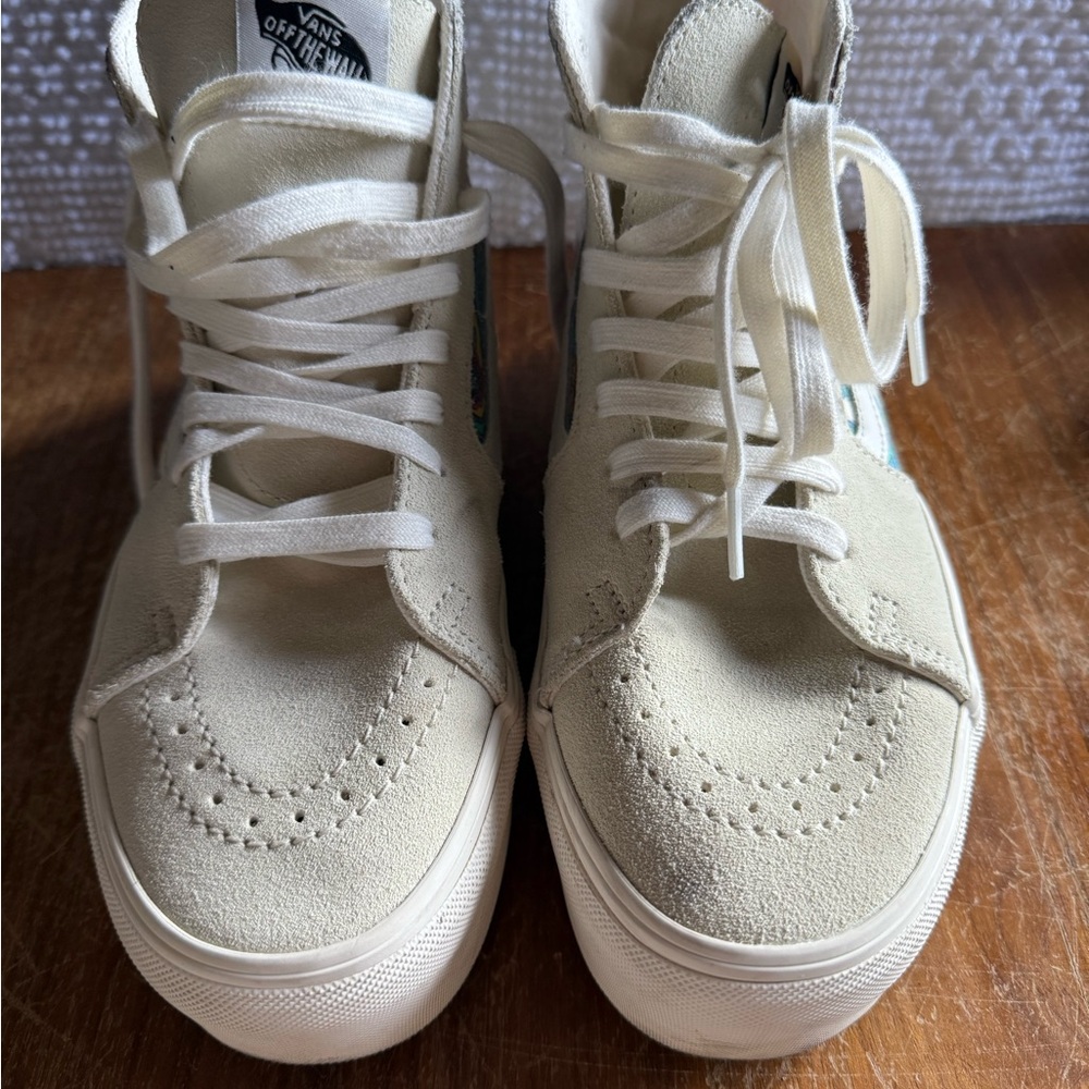 Vans Cream Platform Women's Shoes